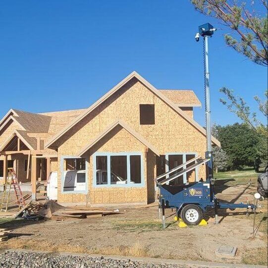SOS Sentinel security trailer monitoring residential construction
