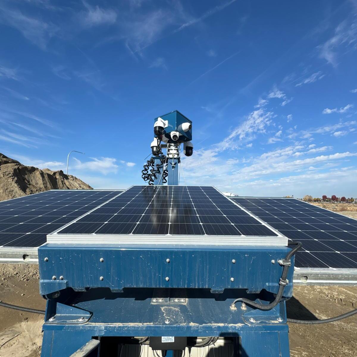 SOS Sentinel mobile surveillance trailer during daytime deployment